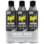 Raid Defend Wasp and Hornet Killer, Outdoor Flying Insect Nest Killer Spray, 14 oz, 3 Ct