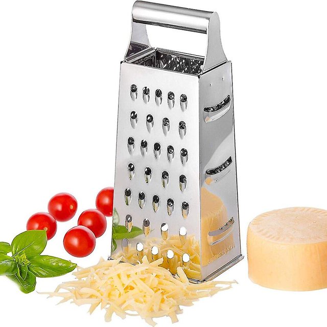 Cuchillas de 4 lados de acero inoxidable Foohvr rallador de caja manual
