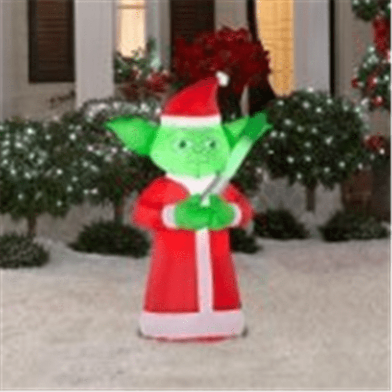 star wars yoda lighted airblown inflatable father christmas santa