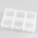 thumbnail image 4 of Kearding Caja de pastillas Transparente 6 Rejillas Dispensador de almacenamiento de plástico Pendientes portátiles Organización Contenedores Almacenamiento y organización del hogar, 4 of 6