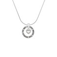 thumbnail image 2 of Delight Jewelry Silvertone Mini Clear Crystal Heart Silver-tone You Mean the World to Me Ring Necklace, 18", 2 of 4