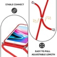thumbnail image 4 of Crossbody Case for iPhone 7 Plus/iPhone 8 Plus with Camera Cover, Silicone Card Holder Phone Cover with Adjustable Necklace Strap Cord Lanyard Shockproof Protective Case - Red, 4 of 15