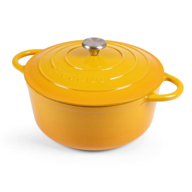 Olla holandesa de hierro fundido esmaltado Nuovva con tapa, antiadherente, de 6.4 cuartos de galón, resistente y apta para horno hasta 260 °C (500 °F), para hornear pan, estofar, guisar y asar, 28 cm,