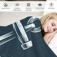 thumbnail image 3 of JEUXUS White Nautical Anchor Navy Blue Background Square Durable and Long-lasting Flannel Blanket White, 3 of 6