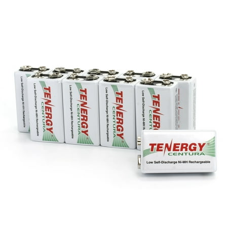 Discharge Nimh Battery - Tenergy Centura 9V 200mAh Low Self-Discharge (LSD) NiMH Rechargeable Batteries, 10-Pack