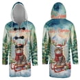 thumbnail image 3 of Merry Christmas Santa Reindeer Antlers Exotic Shorthair Sleigh Xmas Winter Holiday All Over Print 3D Hooded Duffle Toggle Coat Cat Lover Kitten Owner Gifts - 00023, 3 of 6