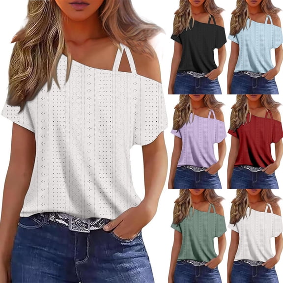 Auralook Summer Solid Tops for Women Casual Short Sleeve Shirt Loose Fit Camisole Blouse Loose Tank Top