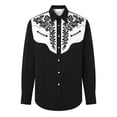 thumbnail image 5 of MOJOGO Men's Western Shirt Floral Print Long Sleeve Cowboy Shirt Buttons Down Shirts for Party Casual Spring Summer Outfits M, 5 of 5