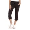 Eddie Bauer Women's Stretch Soft Cotton Blend Elastic Waistband Capri Pants (Black, S)