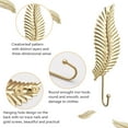thumbnail image 4 of Hooks Wall Mounted Leaf Shaped Hooks for Key Holder Hat Hanger and Nursery Wall in Gold Finish Modern 4-Pack Functional Organizing Accessory for Home 4PCS, 4 of 6