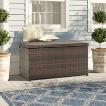 Prime Garden Patio Water-resistant 60 Gallons Rattan Deck Box, Brown