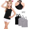 thumbnail image 2 of KyCheLot Girls Cami Tops 3 Pack Cotton Sleeveless Wicking Stretchy Undershirt Dailywear 1-13 Years, 2 of 7