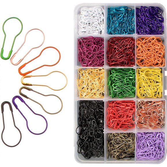 750PCS 14 Colors Bulb Safety Pins Knitting Stitch Markers Sewing Making
