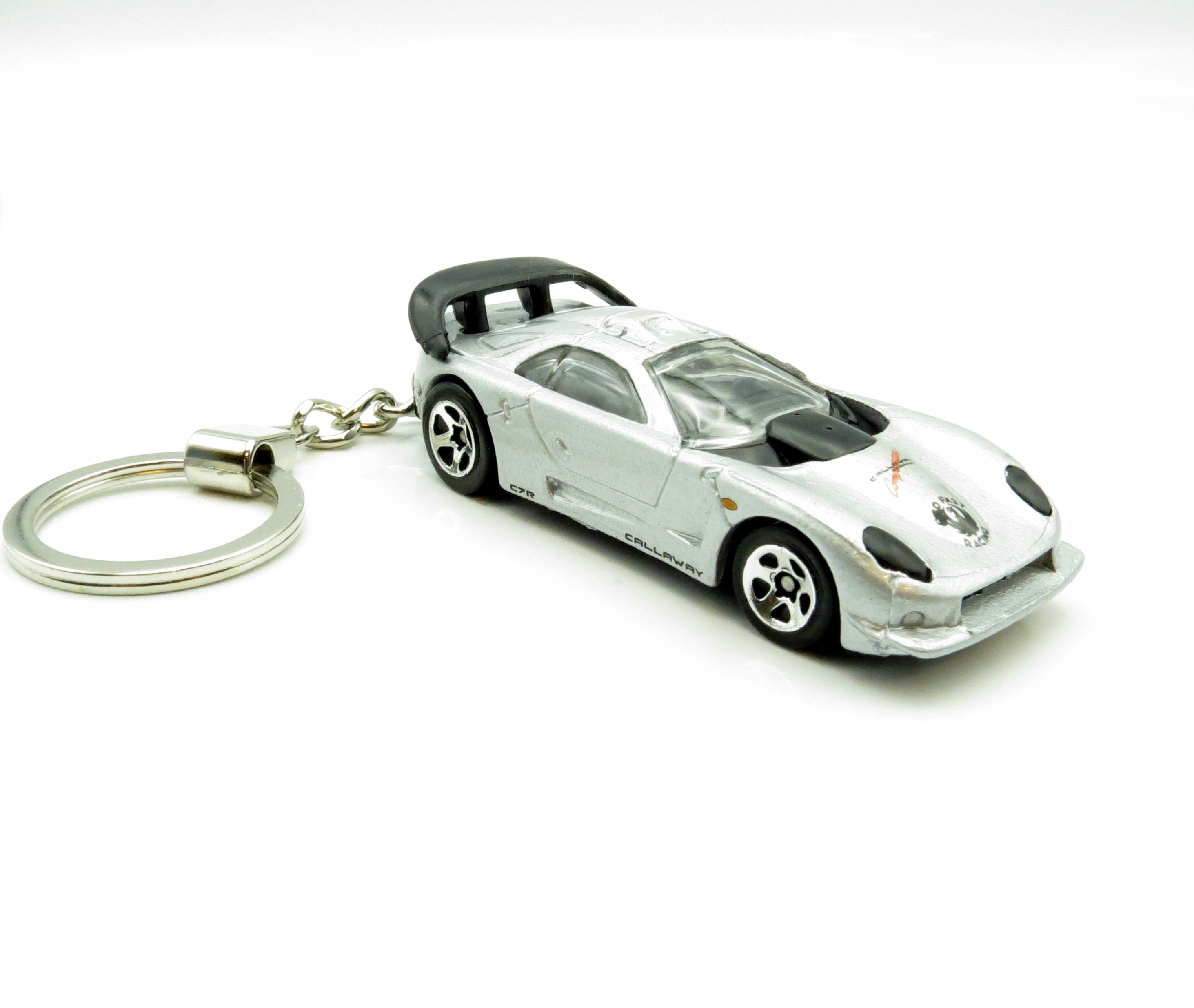 Keychain Calloway C-7 Silver Grey Car Rare Novelty 1:64 Diecast Key Ring