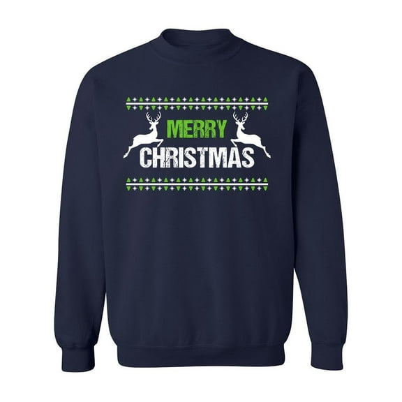Merry Christmas Deer Design Sweatshirt Men -Image by Shutterstock, Male 5X-Large