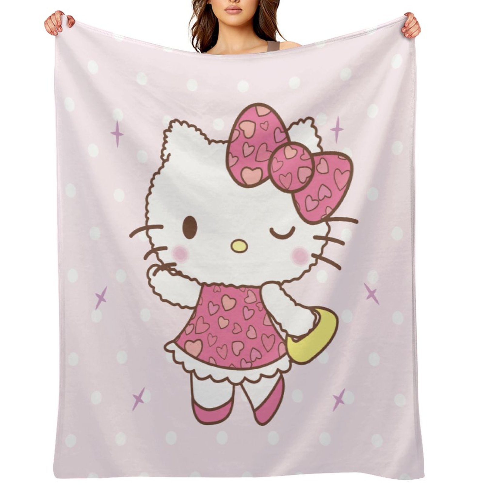hello kitty Blanket Cartoon Cute Cat Pattern Blanket Warm Soft Bed
