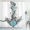 thumbnail image 1 of Ambesonne Anchor Shower Curtain, Romantic Design Anchor, 69"Wx84"L, Pale Blue Pale Coral, 1 of 3