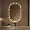 thumbnail image 3 of Barara King 48*30 inch Bathroom Mirror for Wall with LED Touch Screen Anti-fog, Wall Mount Mirror for Bathroom, Bedroom, Living Room, Silver, 3 of 8