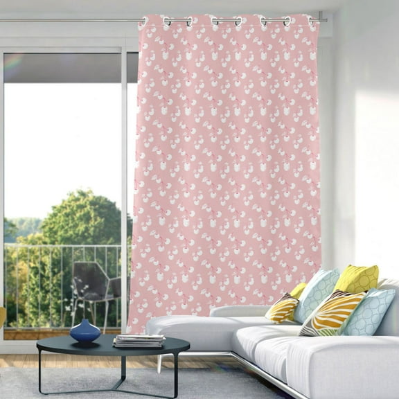 Blackout Curtains Window Curtain for Bedroom Living Room 1 Panel 82"x42" Lovely Pink Cherry