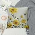 thumbnail image 2 of JEUXUS  Yellow Flowers Bees Throw Pillow Cover, Spring Summer Cushion Case for Sofa Couch, 2 of 5