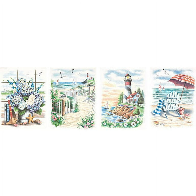 Dimensions Beach Scenes Pencil By Number Kits Set of 4