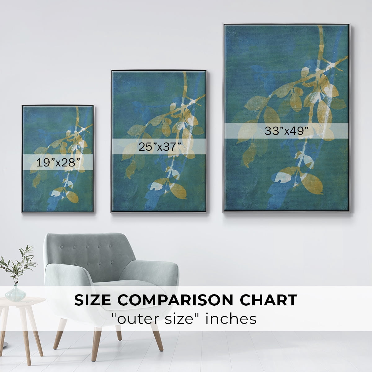 Branching Out XX Framed Premium Gallery Wrapped Canvas - Ready to Hang - 27 x 41 - Silver Floating Frame