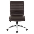 thumbnail image 3 of Pemberly Row Armless Mid Back Manager's Faux Leather Chrome Base Chair- Espresso, 3 of 7