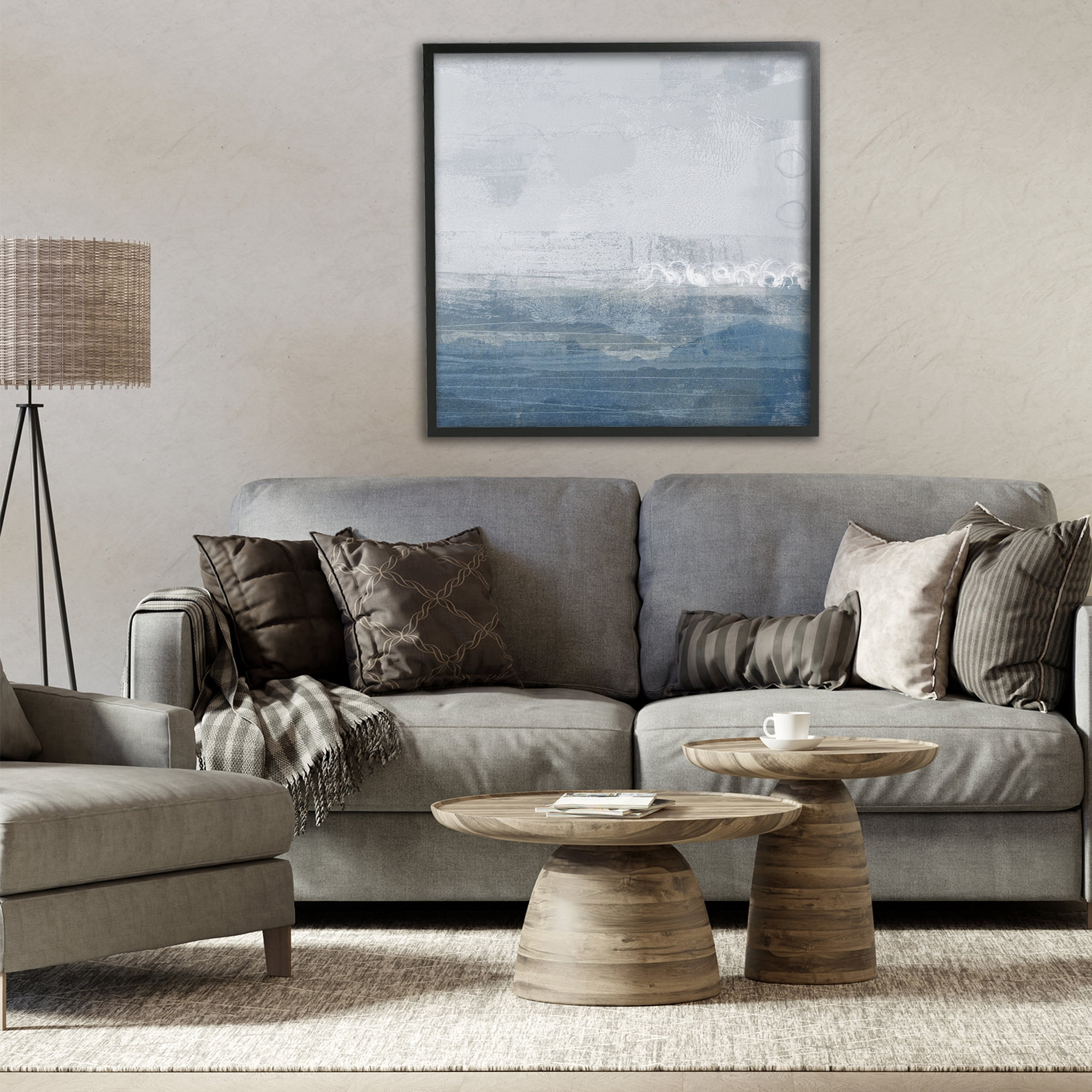 Stupell Industries Ocean Tide Abstract Black Framed Giclee Art, design by Dan Meneely