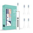 thumbnail image 3 of Cepillo de dientes eléctrico sónico para fiestas de estudiantes, silencioso, suave, con ajuste de 6 velocidades, carga USB, para adultos, parejas, hogar, cabezal impermeable, 3 of 5