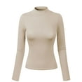 thumbnail image 1 of MixMatchy Women's Solid Tight Fit Lightweight Long Sleeves Mock Neck Top, 1 of 3