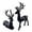 Black, variant on Qocolhg 2 Pcs Christmas Reindeer Decor Small Standing Sitting Deer Figurine Mini Reindeer Christmas Table Decorations for Home Indoor Xmas Holiday Statue Rustic Mantle Decor, Blue