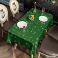thumbnail image 4 of Holiday Christmas Rectangle Table Cloth Winter Sonwflake Green Tablecloths 60x102inch Polyester Waterproof and Reusable Tablecloth for Dining Kitchen Parties Weddings and Outdoor Use, 4 of 5