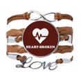 thumbnail image 1 of Corazón roto lesión fluctuación Pulsera de cuero Negro trenzado pulsera de cuerda de amor Unbranded M, 1 of 3