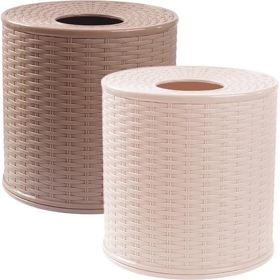 2 Pcs Toilet Paper Dispenser Round Box Tissue Roll Case Container