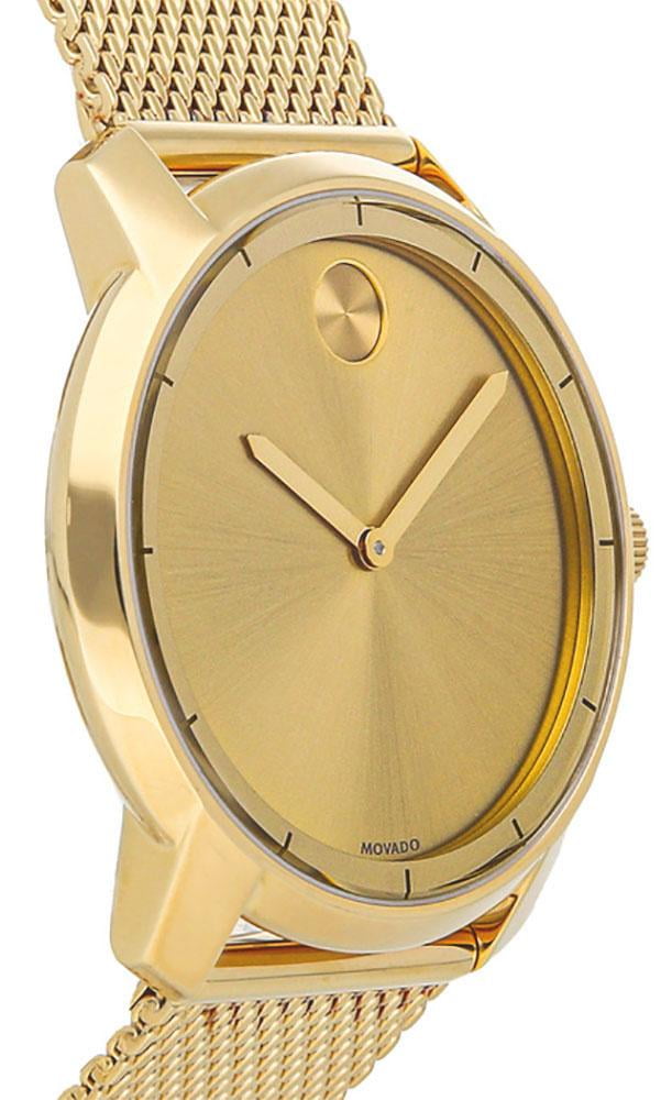 Chapado en Laton ゴールド　Mgs-23 Movado Bold Gold-Tone Stainless Steel Gold Dial Mesh Band
