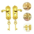 thumbnail image 2 of KUFptva Dollhouses Decorations Accessories 1/12 Scale Miniature Door Lock and Key Set Vintage Mini Doll House Scene Model Gifts, 2 of 7