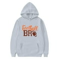 thumbnail image 1 of MIASHUI Sweat à Capuche Garçons Filles Enfants Rugby Imprimés Lettres Manches Longues Hauts Chauds, Gris, 13-14 Ans, 1 of 4