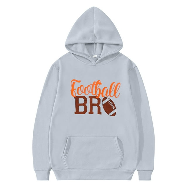 MIASHUI Sweat à Capuche Garçons Filles Enfants Rugby Imprimés Lettres Manches Longues Hauts Chauds, Gris, 13-14 Ans
