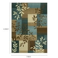 thumbnail image 6 of (2 pack) Mainstays Traditional Leaf Block Blue Brown Print Indoor Area Rug, 7' x 10', 6 of 8