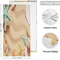 thumbnail image 2 of Summer Sandy Beach Kitchen Hand Towels 2 PCS, Starfish Seashell Coastal Fingertip Bath Towels Ultra Soft and Highly Absorbent, Decorative Face Towels Dish Washcloths, 28.3"x14.4", 2 of 5