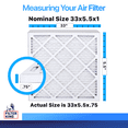 thumbnail image 2 of Filter King 33x5.5x1 Air Filter | 4-PACK | MERV 8 HVAC Pleated A/C Furnace Filters | MADE IN USA | Actual Size: 33 x 5.5 x .75", 2 of 5