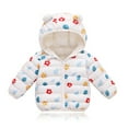thumbnail image 2 of Staki Winter Coats Puffer Padded Jacket for Toddler Boys Kids Light Outwear Cute Bear Ears with Hoods Clothing Kids Puffer Jacket 18M,24M,2T,3T,4T,5T,6-8Y(White,2-3 Years), 2 of 7