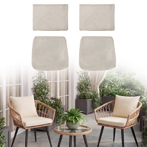 MOLIBYME 4Pcs Outdoor Cushion Covers, Patio Cushion Slipcovers Replacement with Zipper for Outdoor Furniture, Covers Only