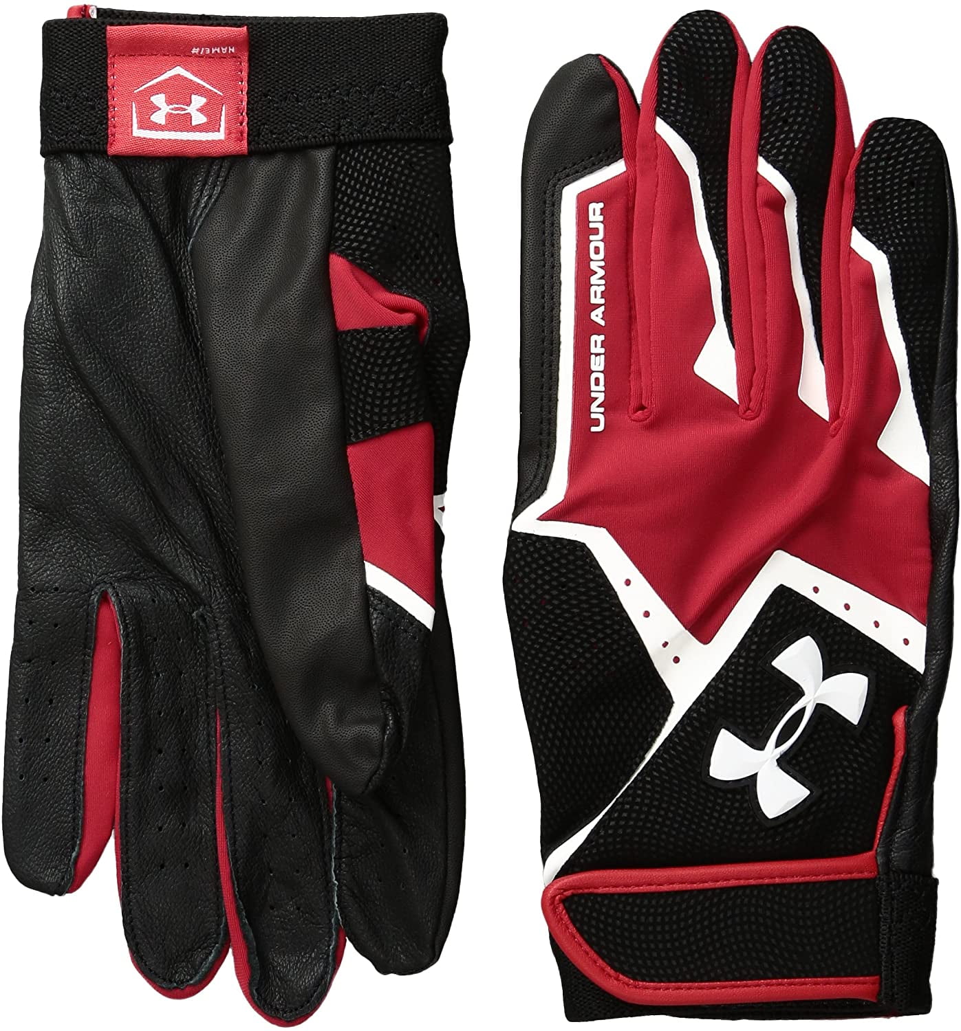Red Youth Small Under Armour Boys' Clean-Up VI Baseball Batting Gloves 