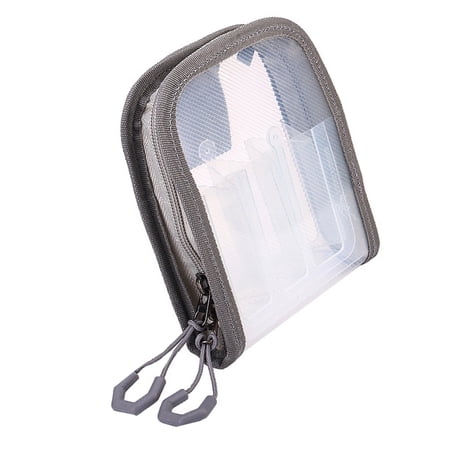 BESTSKY 3. 6-Compartment Clear Squid Jigs Lure Storage Case Portable Tackle Bag with Zippers for Fishing Baits