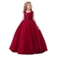 thumbnail image 1 of Vestido sin mangas de cuello redondo para niños, vestido fino de verano para el día del niño, vestido de flores para niño, cena, falda de hilo abullonado, vestido de poliéster para niña., 1 of 4