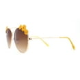 thumbnail image 4 of Girls Kids Size Daisy Jewel Tear Drop Officer Style Metal Rim Sunglasses Gold Yellow / Brown, 4 of 4