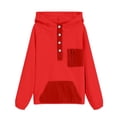 thumbnail image 5 of Povozer Girl Zip Up Cotton Sweatshirts Hooded,Girls Fleece Pullover Hooded Sweatshirt Hoodie For Teen Girl Winter Button Jacket Coat With Pocket Girls Fashion Size 5-6 Years,Red, 5 of 6