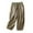 Khaki, variant on VERUGU Capri Pants for Women Elastic Waist Wide-Leg Capris Loose Casual Cotton Linen Solid Cropped Pants Gray XXL