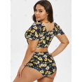 thumbnail image 4 of Más el tamaño de la impresión floral del traje de baño de dos piezas Rosegal Camisetas sin mangas de talla grande, 4 of 5